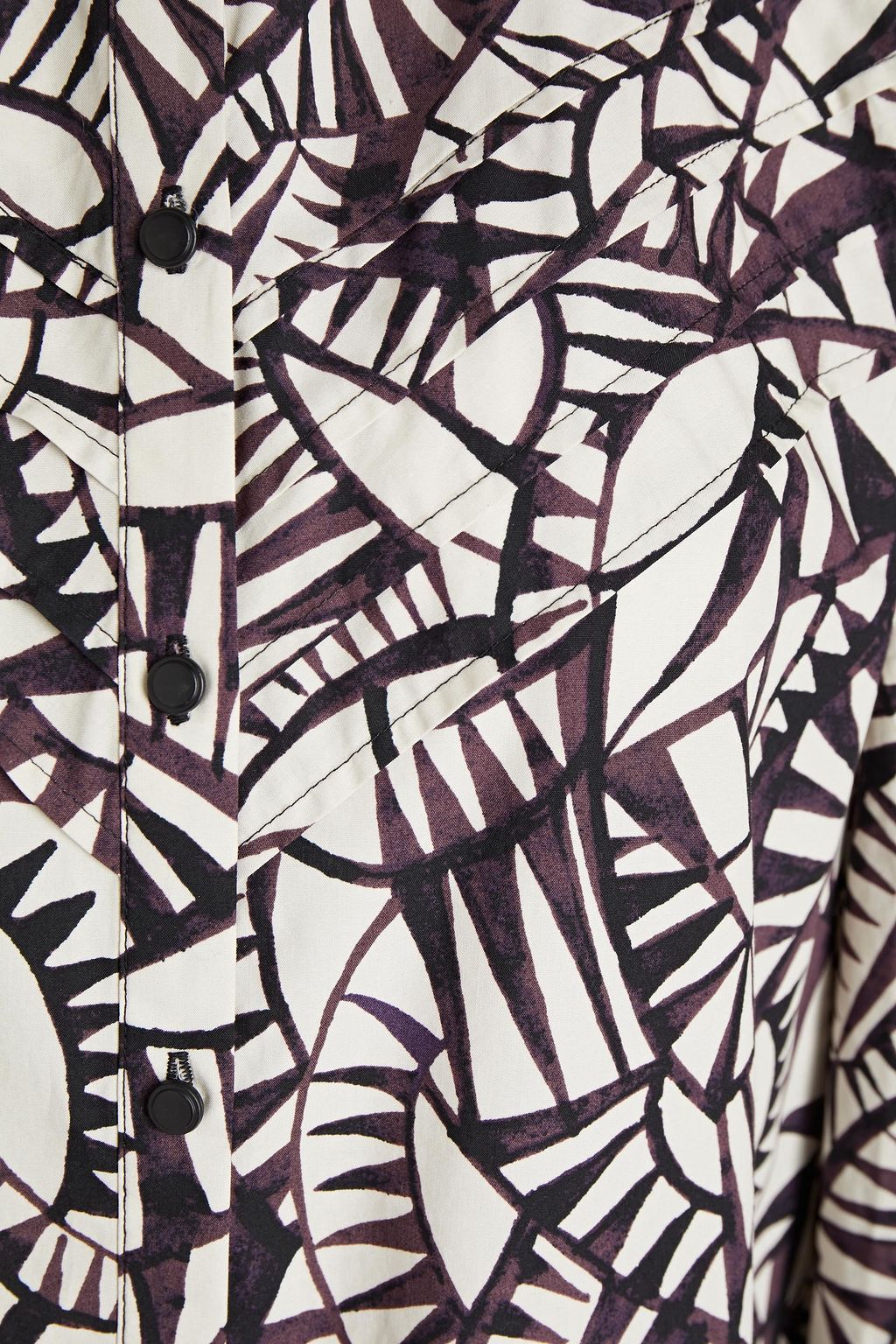 BA&SH Over ruffle-trimmed printed cotton shirt