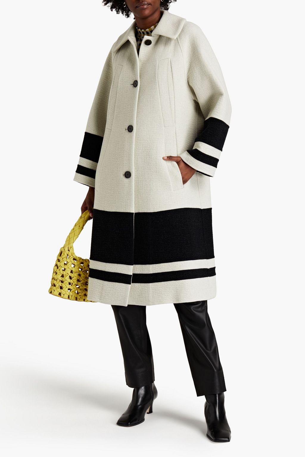 PROENZA SCHOULER Mantel aus Kaschmirfilz mit Streifen