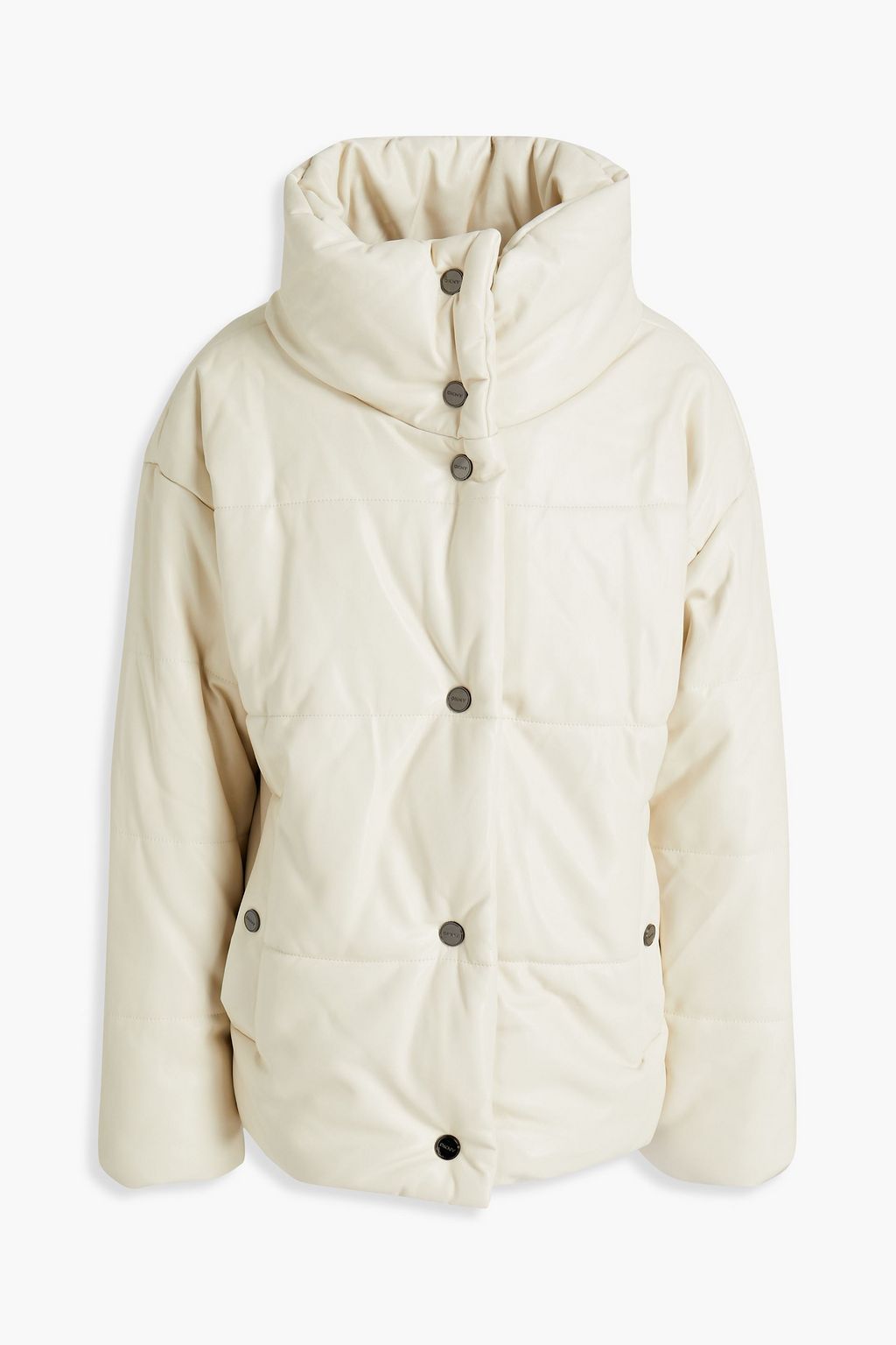 Ivory Quilted faux leather jacket | DKNY | THE OUTNET