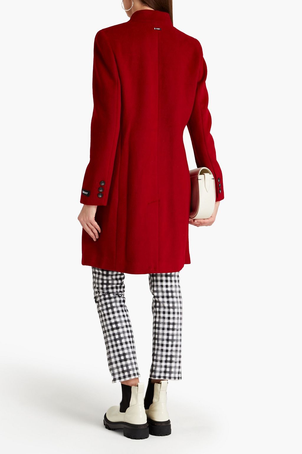 DKNY Brushed wool-blend felt coat