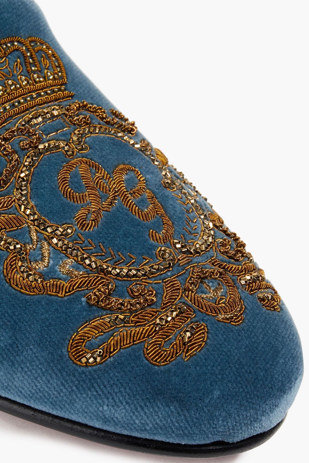 DOLCE & GABBANA Embellished velvet slippers