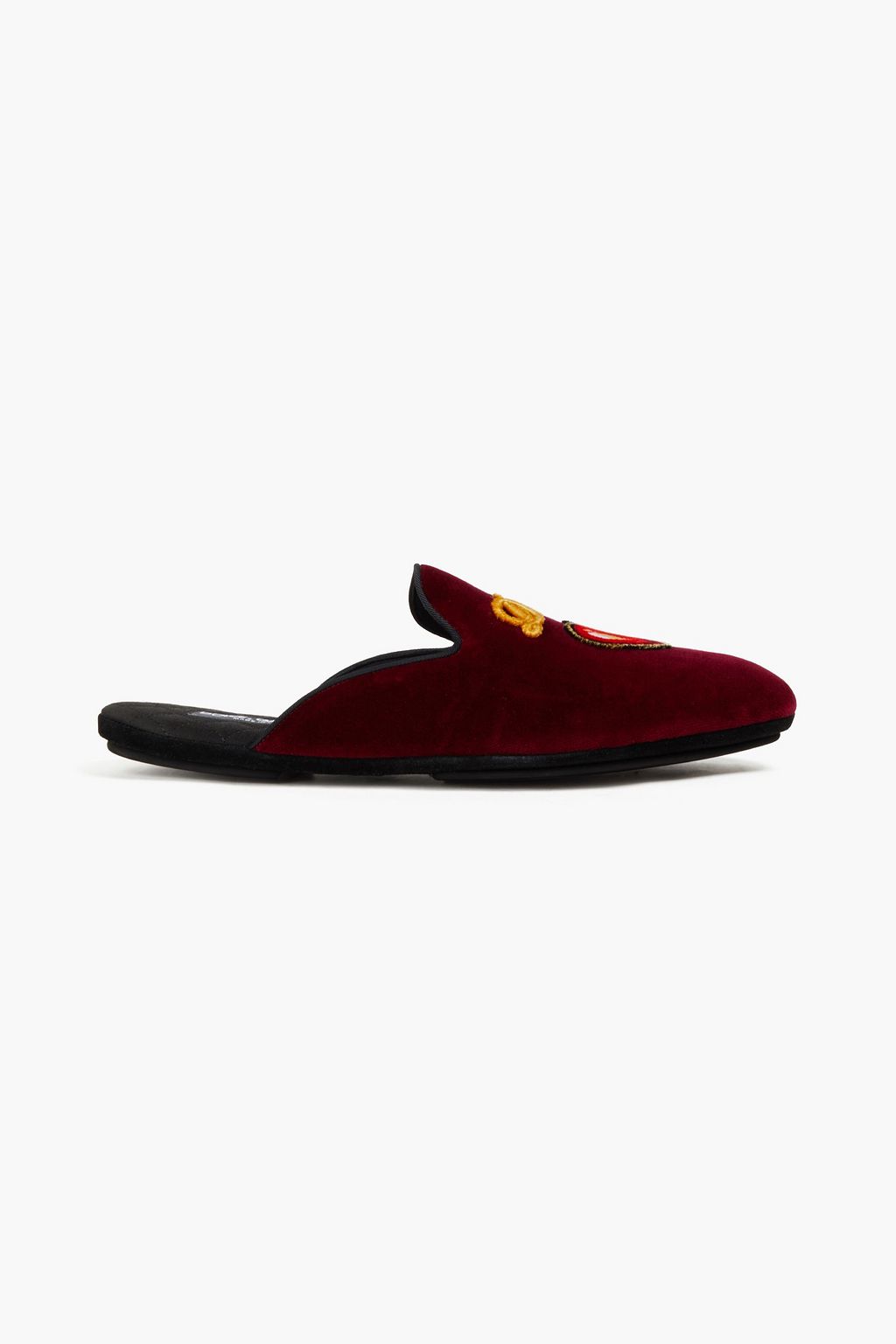 DOLCE & GABBANA Appliquéd velvet slippers | Sale up to 70% off | THE OUTNET