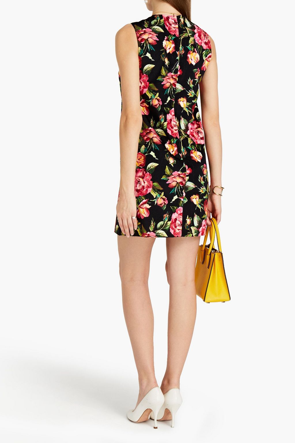DOLCE&GABBANA Floral-print stretch-cotton twill mini dress