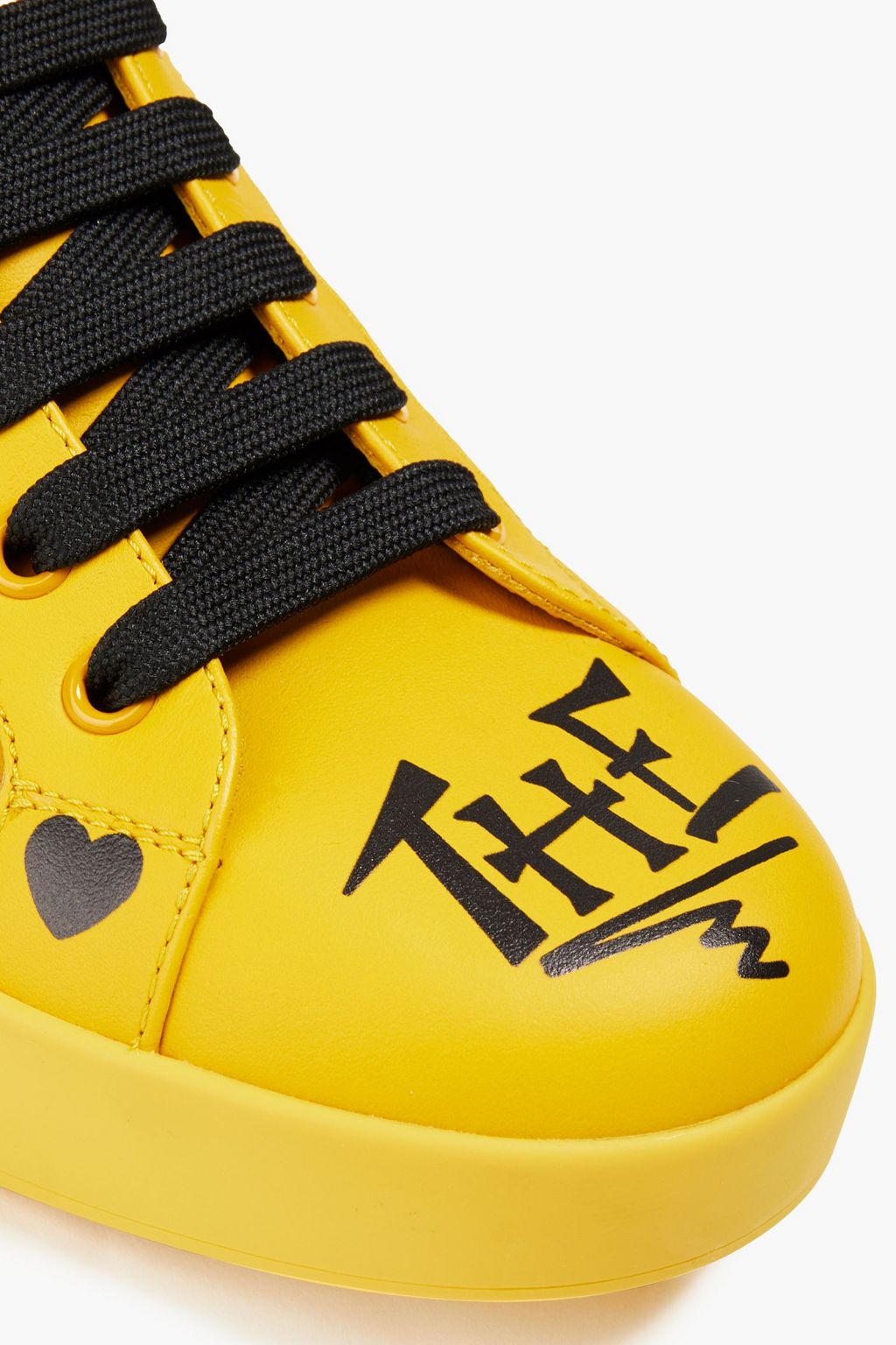 DOLCE&GABBANA Studded printed leather sneakers