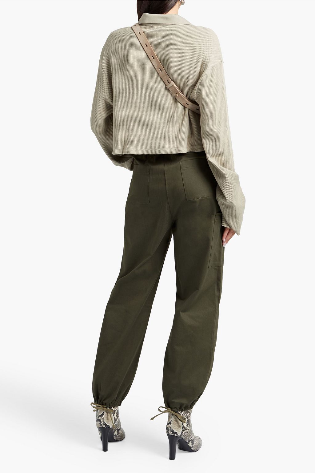 THE RANGE Cotton-blend gabardine tapered pants