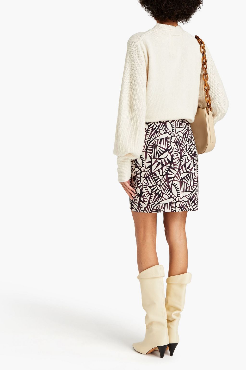 BA&SH Oster wrap-effect pleated printed cotton mini skirt