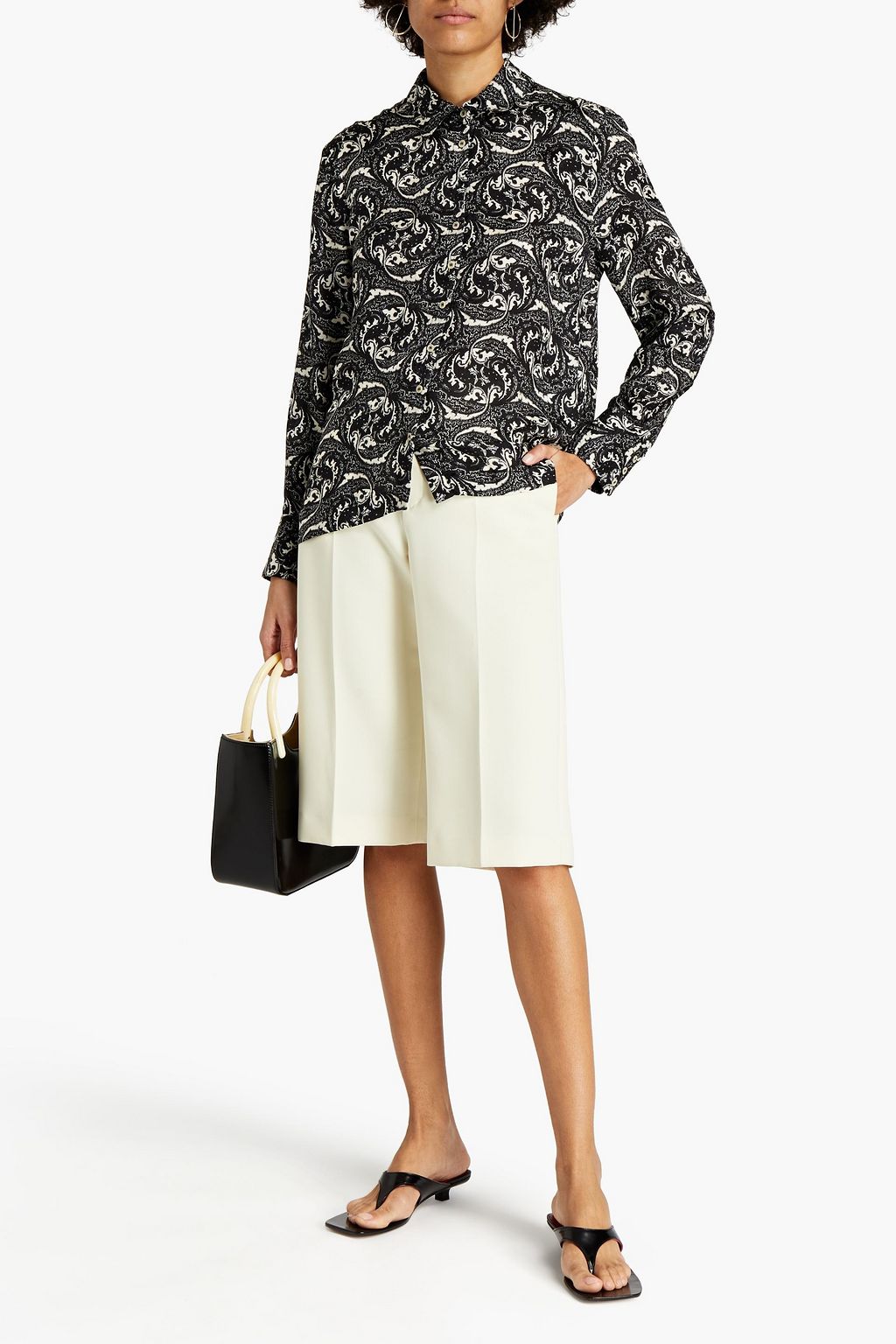 BA&SH Soko paisley-print satin-jacquard shirt