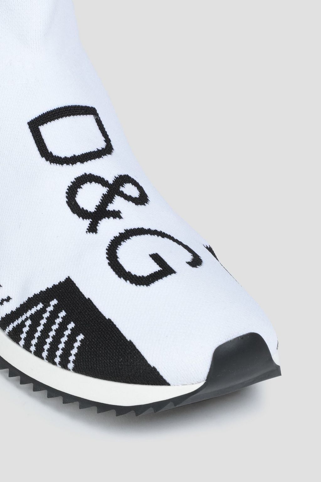 DOLCE&GABBANA Jacquard-trimmed printed stretch-knit sneakers