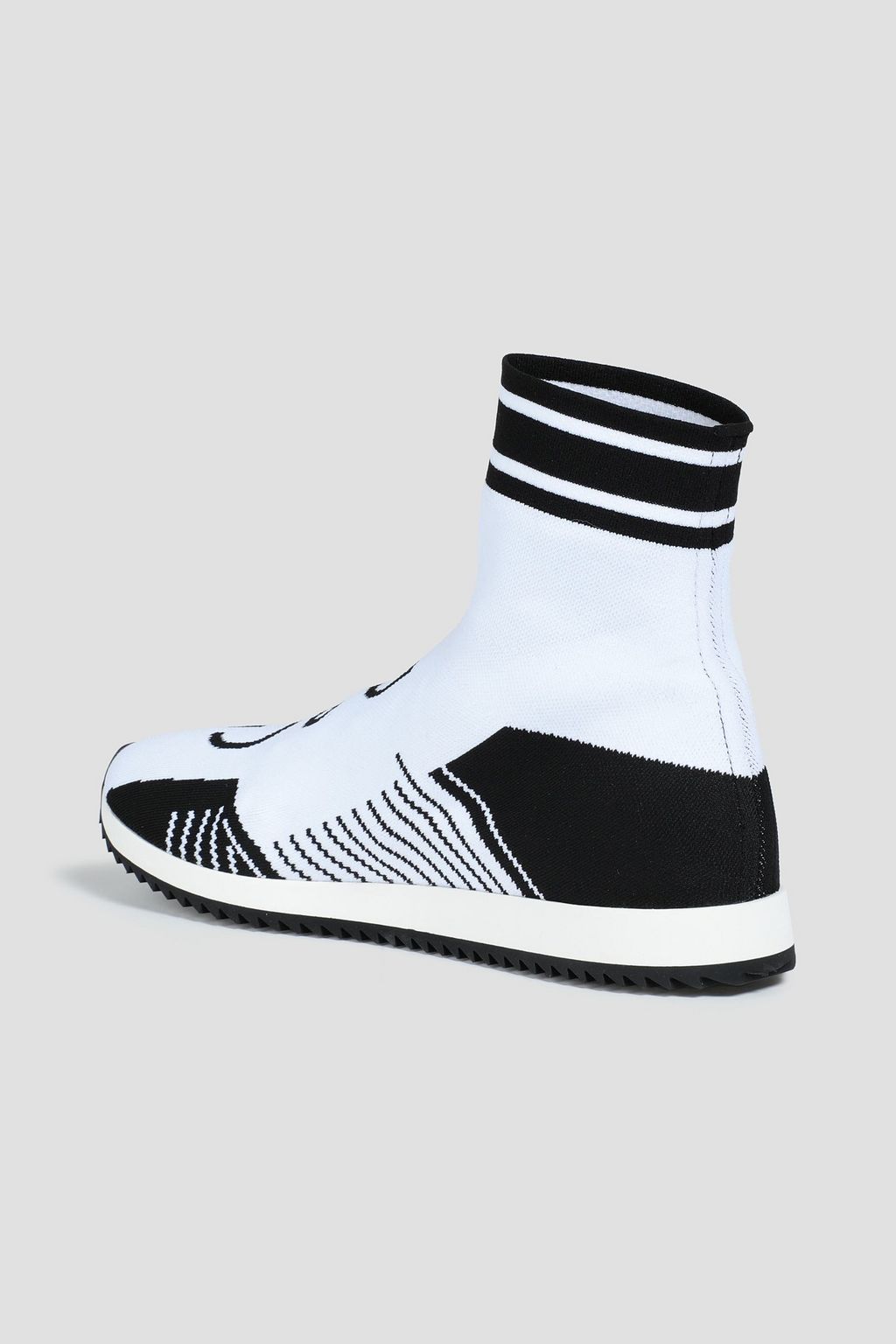DOLCE&GABBANA Jacquard-trimmed printed stretch-knit sneakers