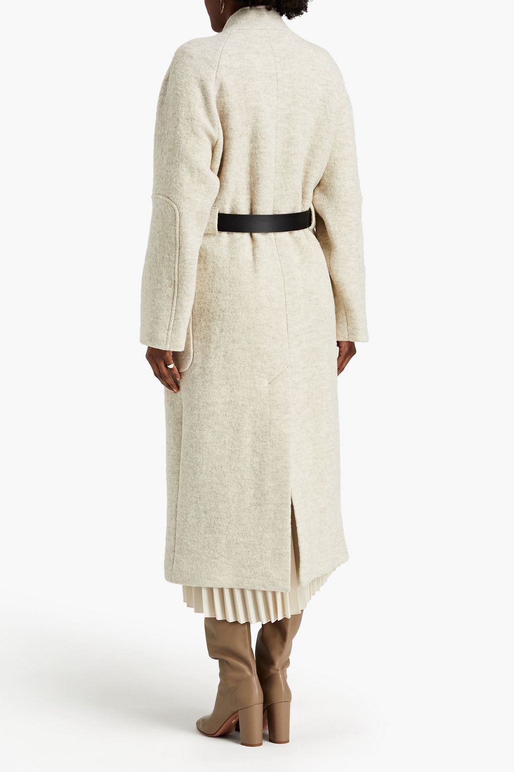 BA&SH Come belted mélange wool-felt coat