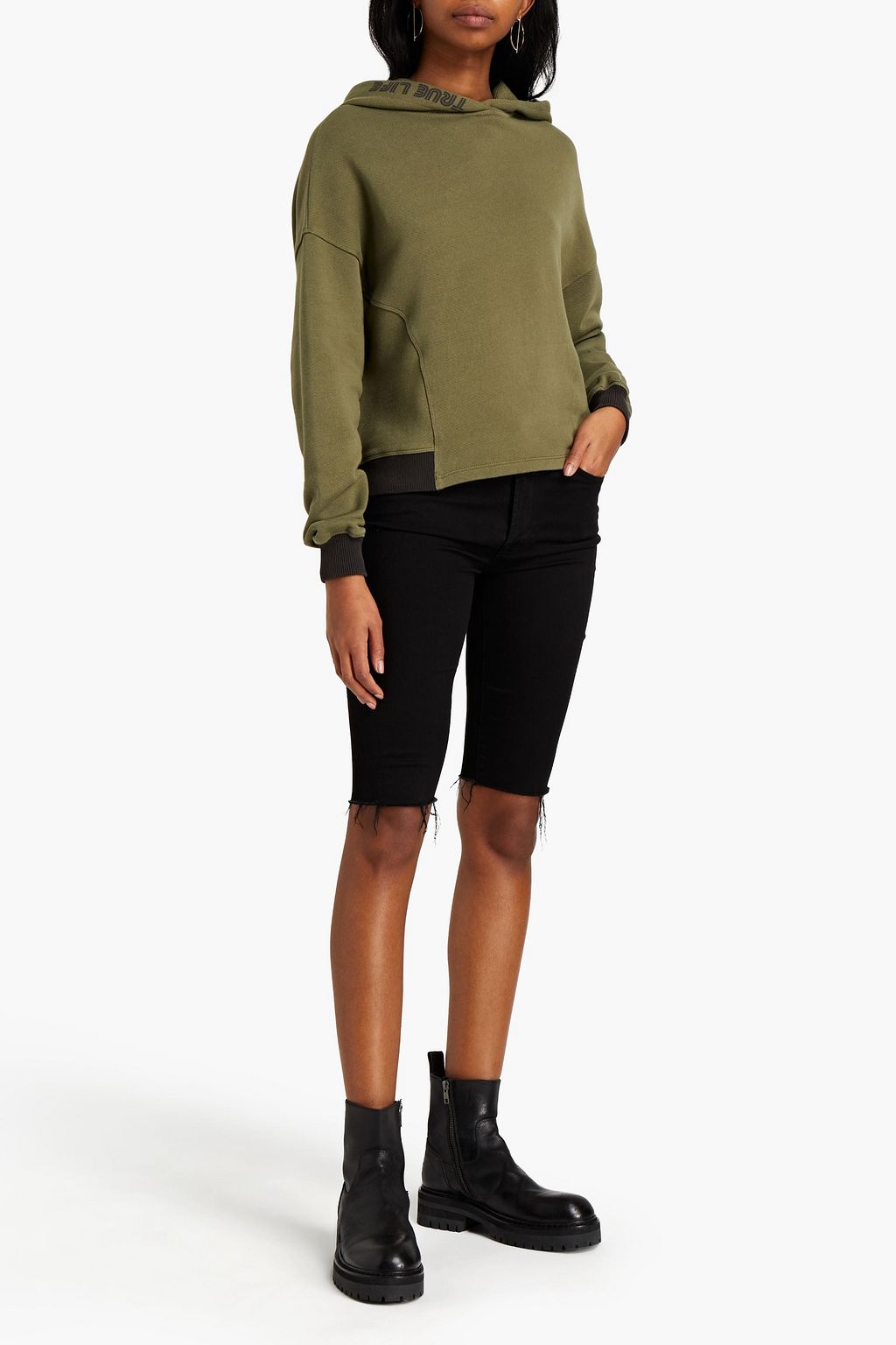 BA&SH Timeo printed French cotton-terry hoodie