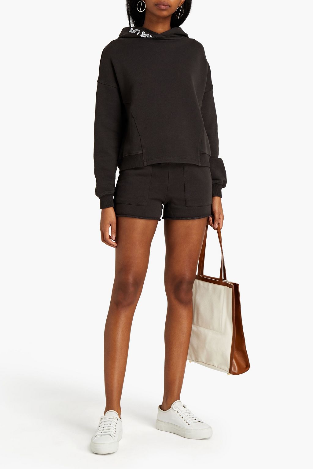 BA&SH Timeo printed French cotton-terry hoodie