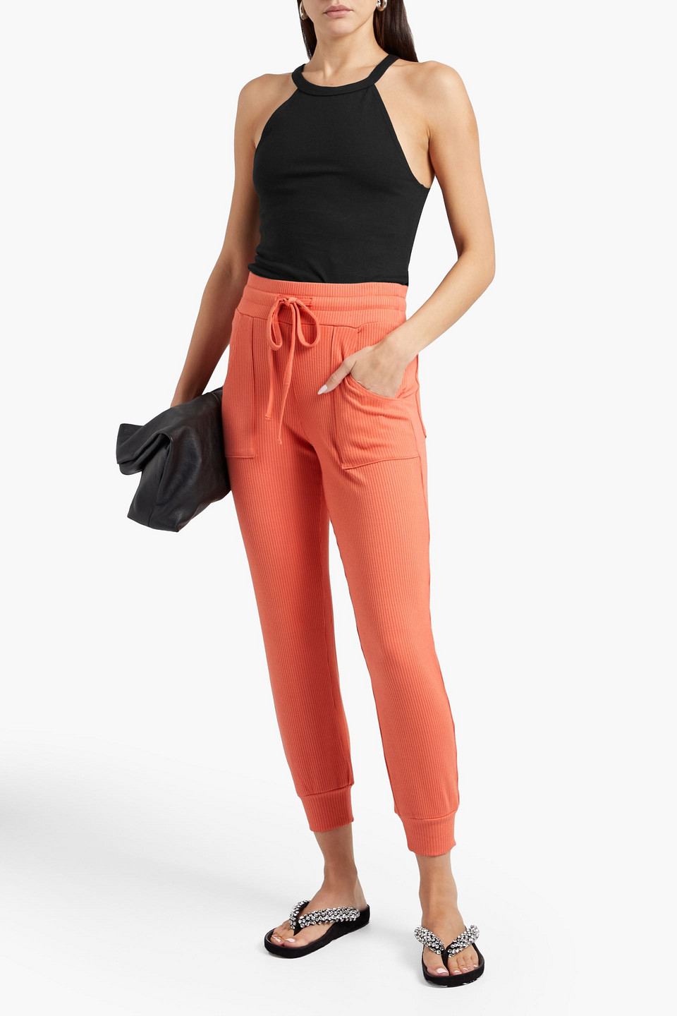 The Range Cotton-jersey Tank In Black