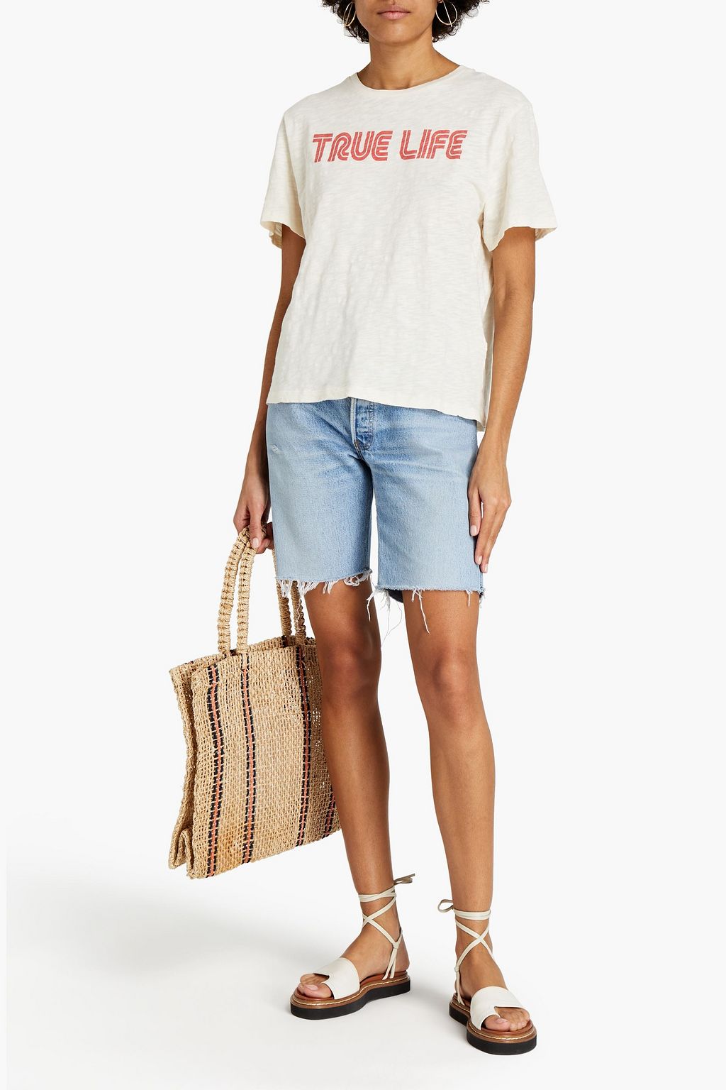 BA&SH Telly slub printed cotton-jersey T-shirt