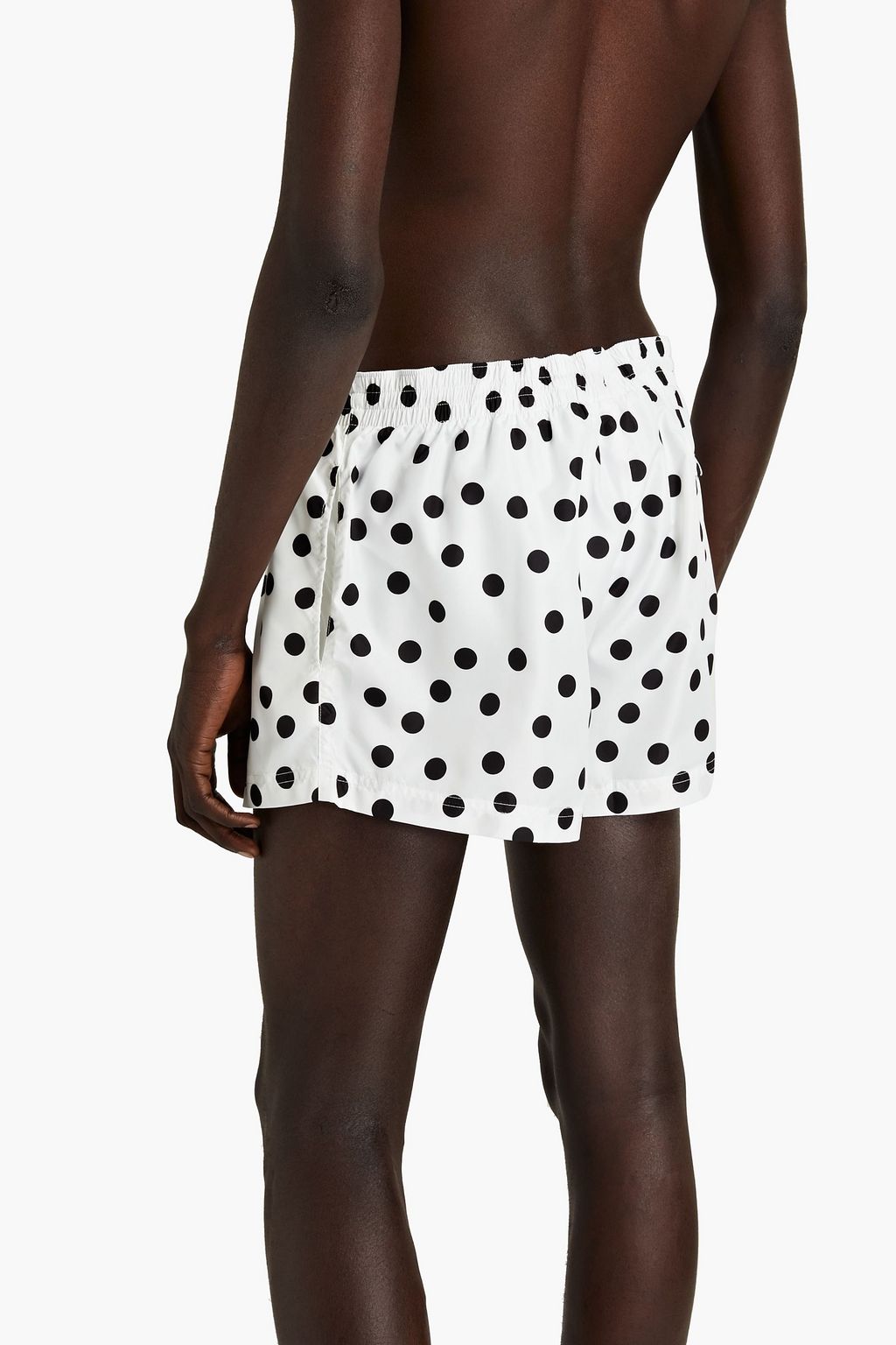 DOLCE&GABBANA BEACHWEAR Short-length polka-dot swim shorts