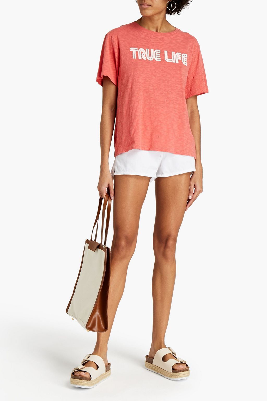 BA&SH Telly slub printed cotton-jersey T-shirt