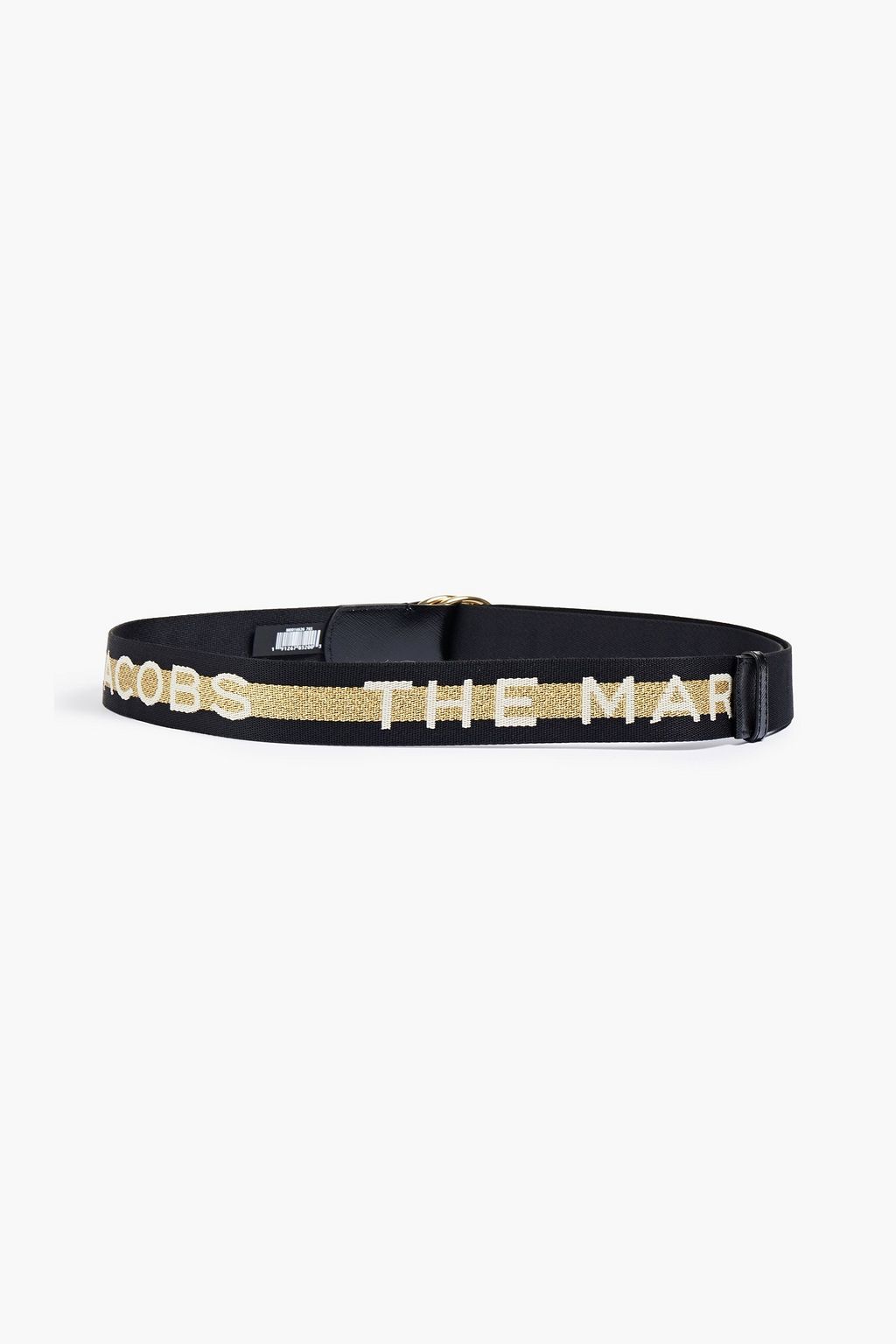 MARC JACOBS Leather-trimmed logo-jacquard belt
