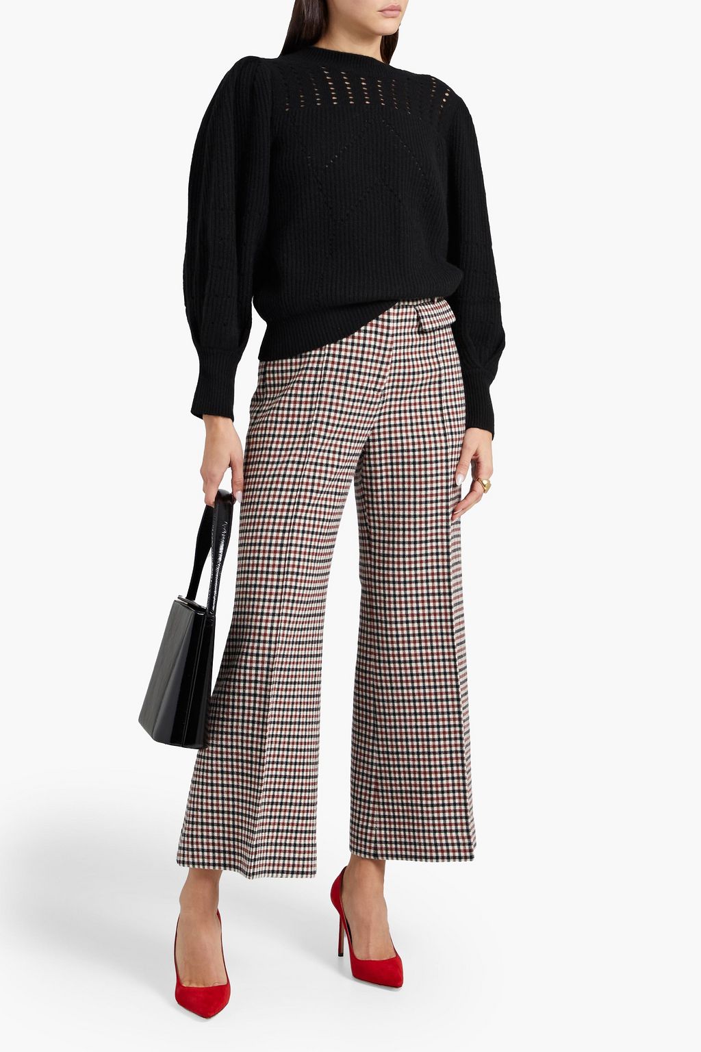 CAROLINA HERRERA Pointelle-knit cashmere sweater