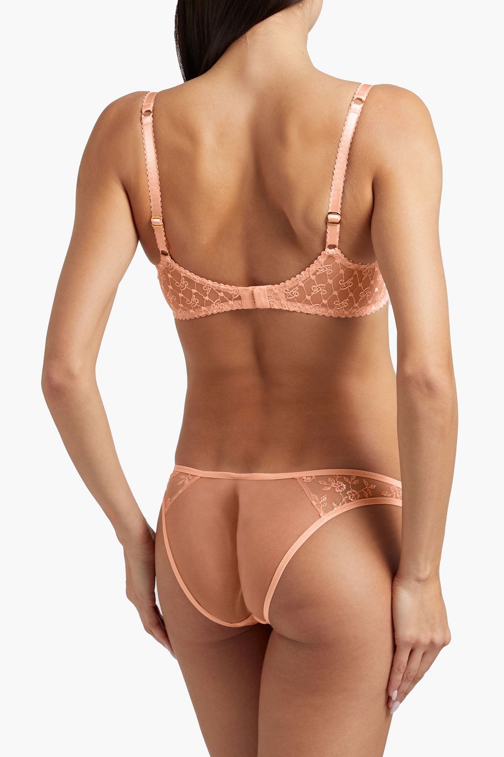 AGENT PROVOCATEUR Zadi iridescent embroidered tulle low-rise briefs