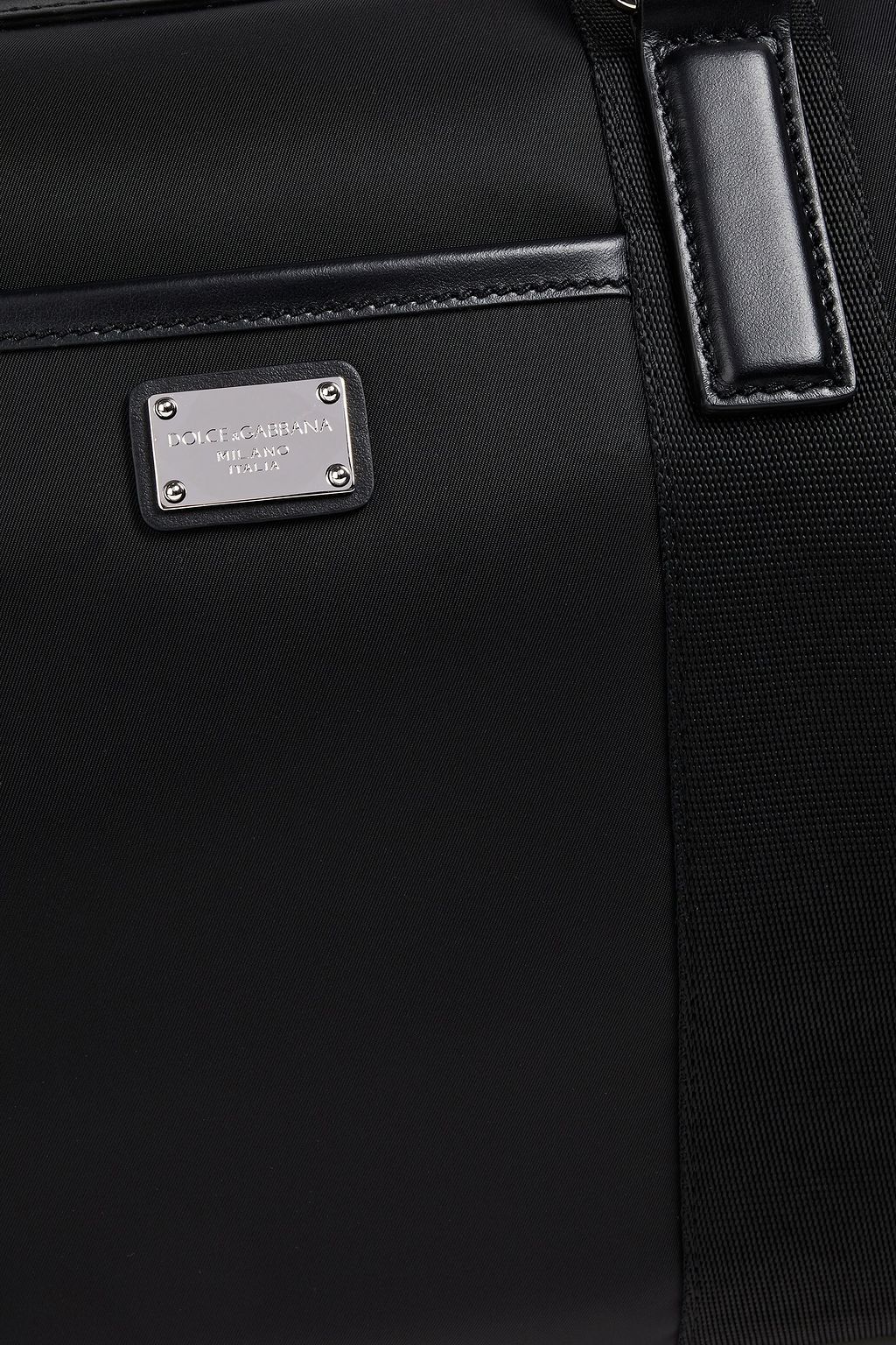 DOLCE&GABBANA Leather-trimmed shell weekend bag