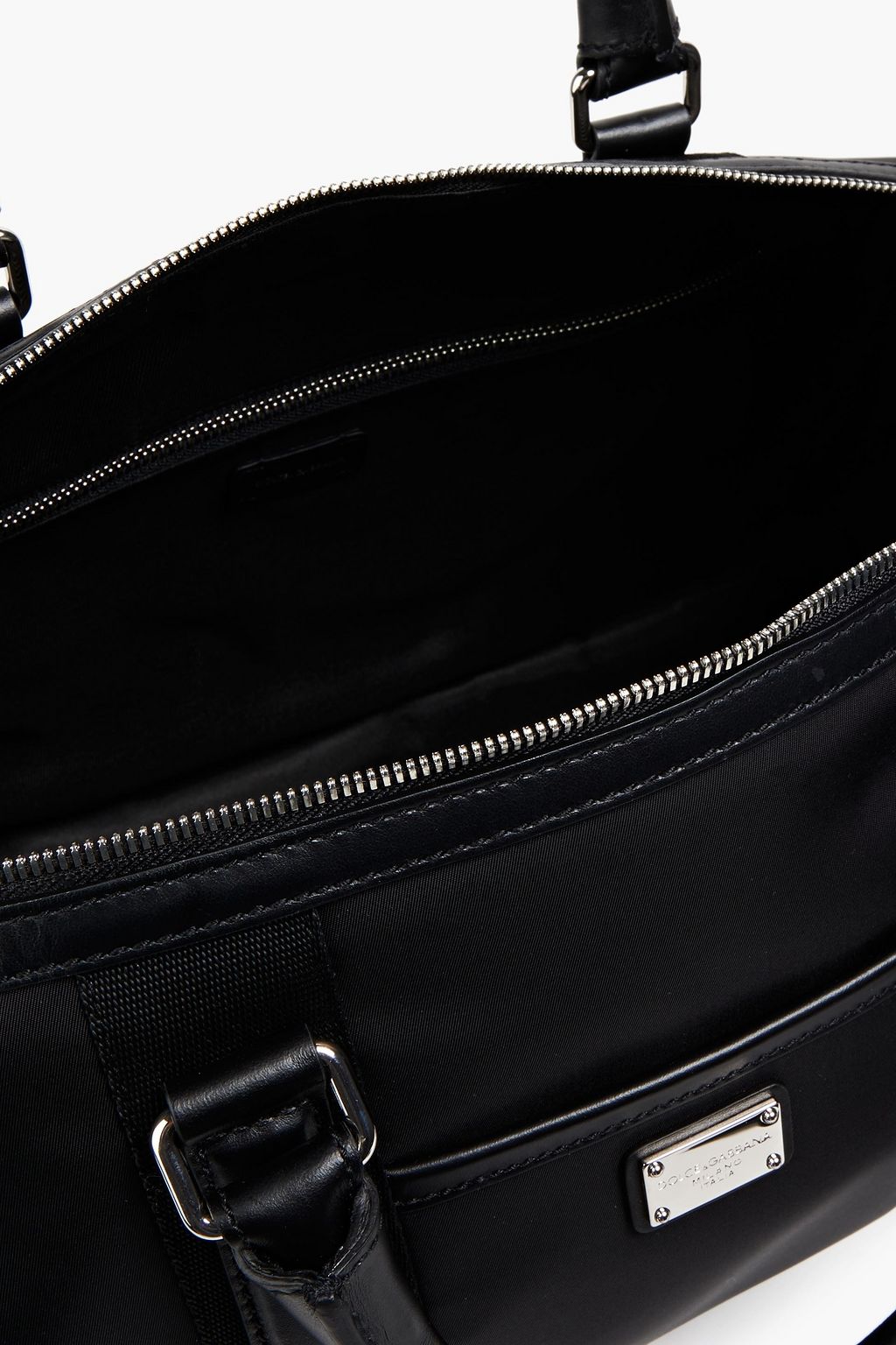 DOLCE&GABBANA Leather-trimmed shell weekend bag