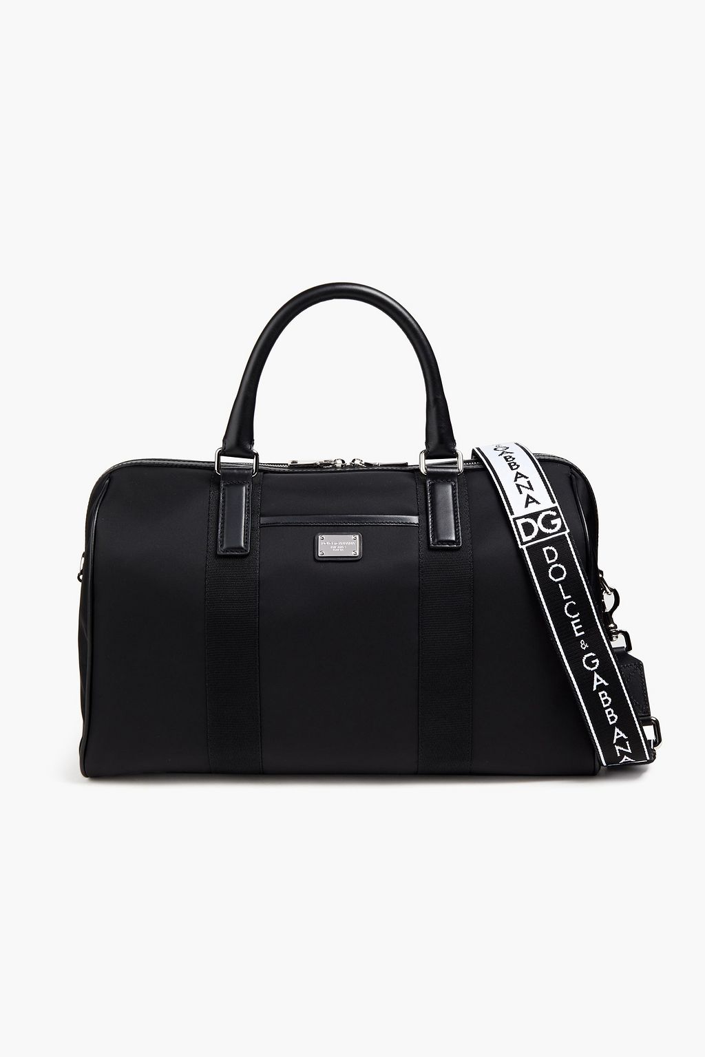 DOLCE&GABBANA Leather-trimmed shell weekend bag