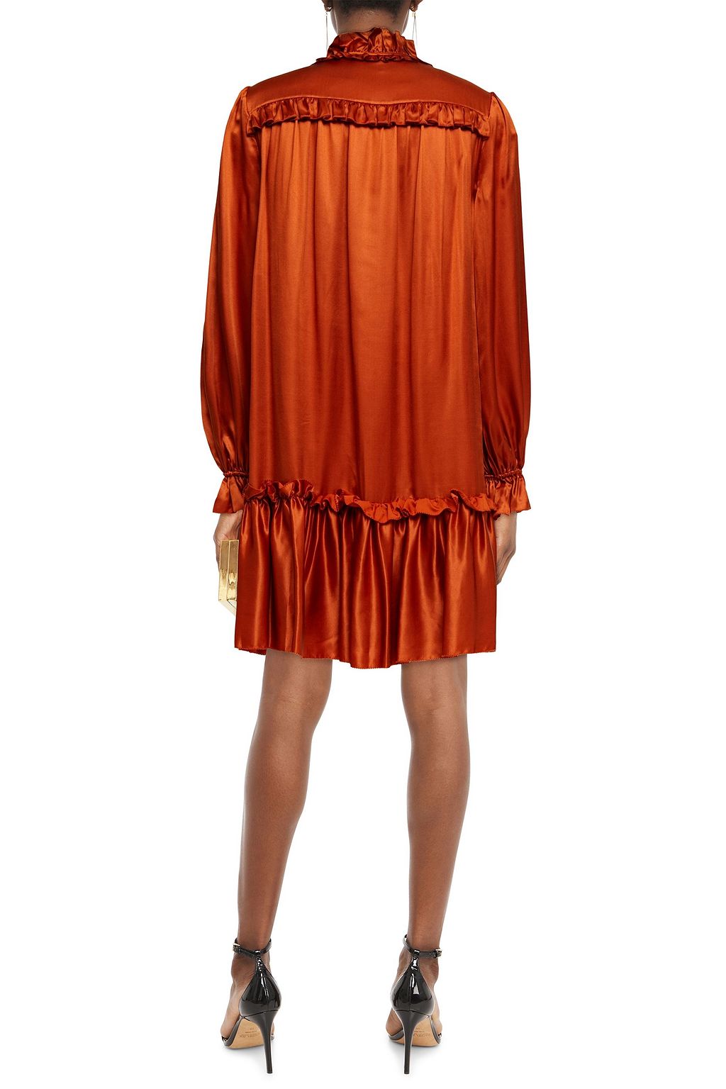 TEMPERLEY LONDON Birdie ruffled satin mini dress