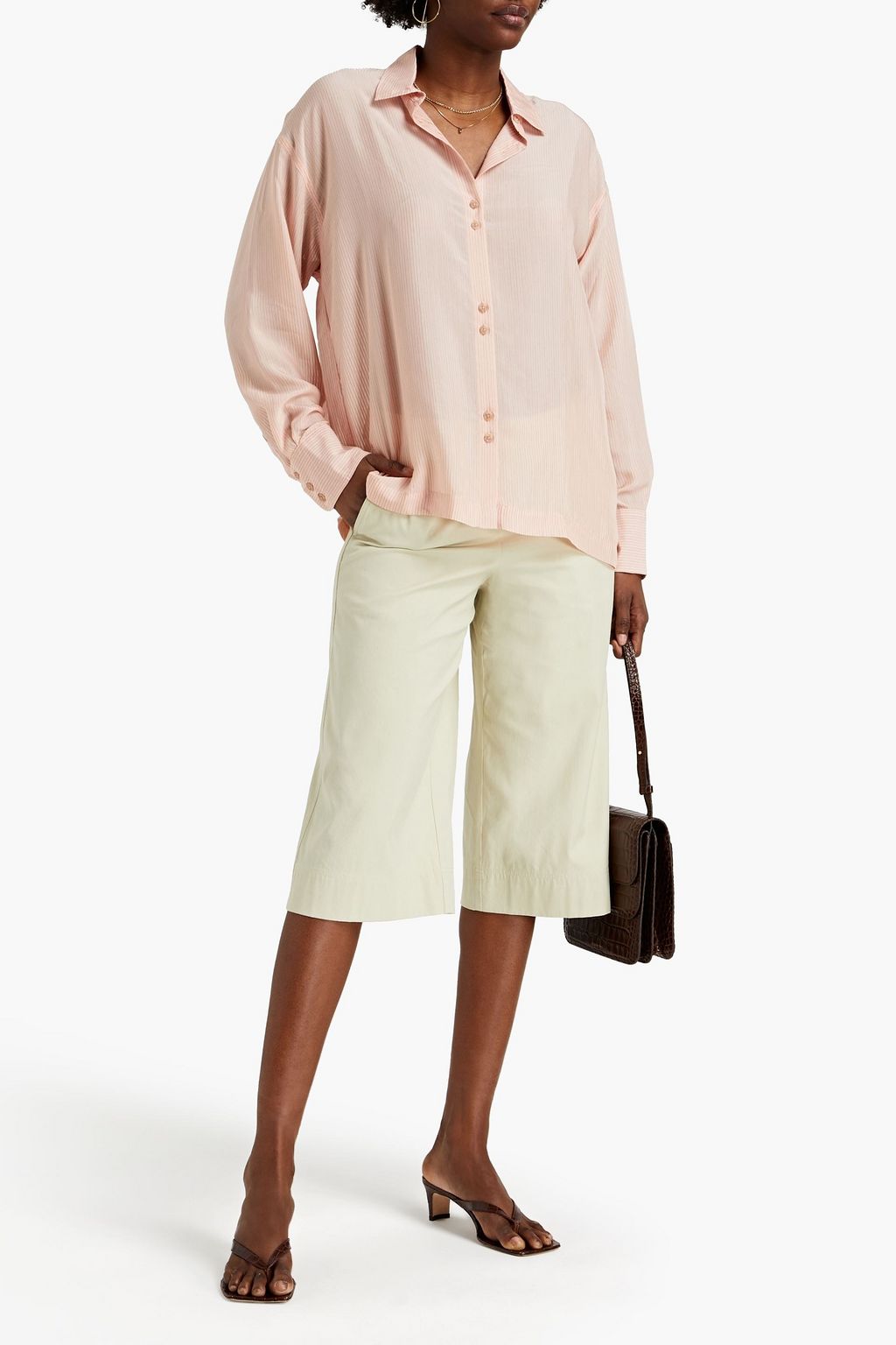 BA&SH Victoire pinstriped voile shirt