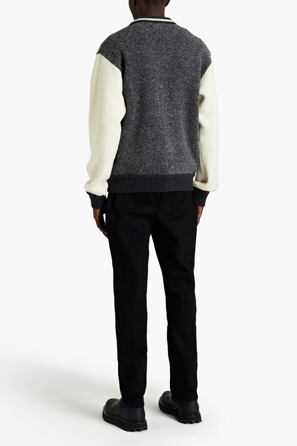 DOLCE&GABBANA Appliquéd bouclé-knit wool-blend cardigan