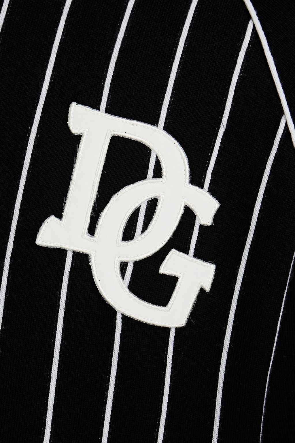 DOLCE & GABBANA Appliquéd striped intarsia wool sweater