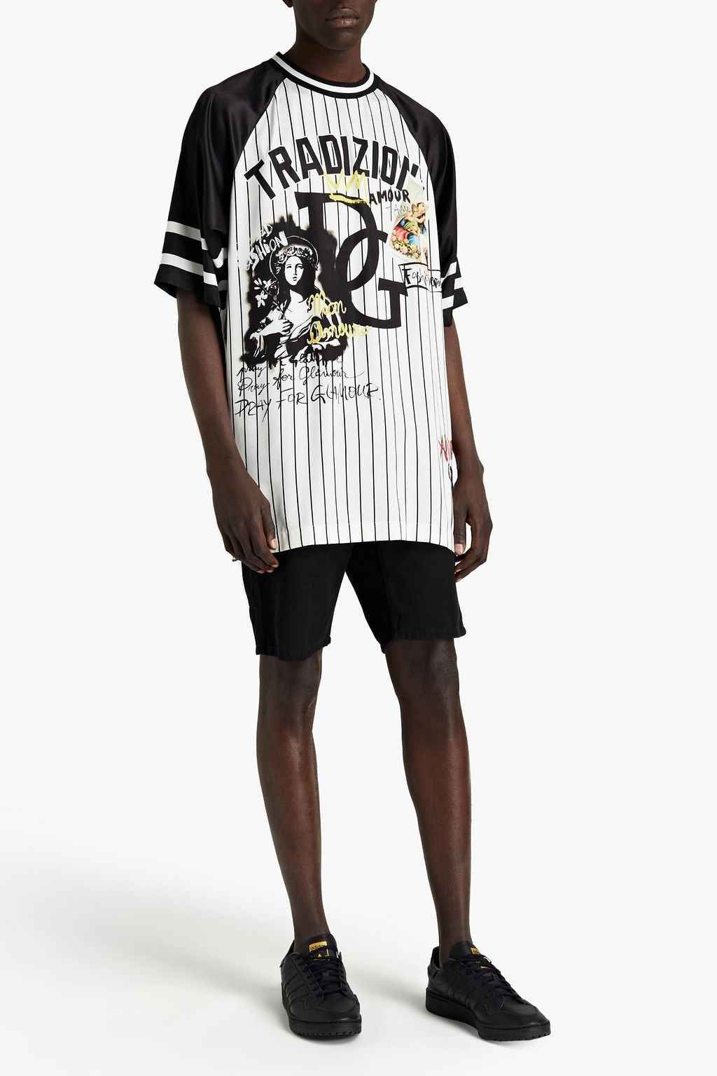 DOLCE&GABBANA Printed satin T-shirt