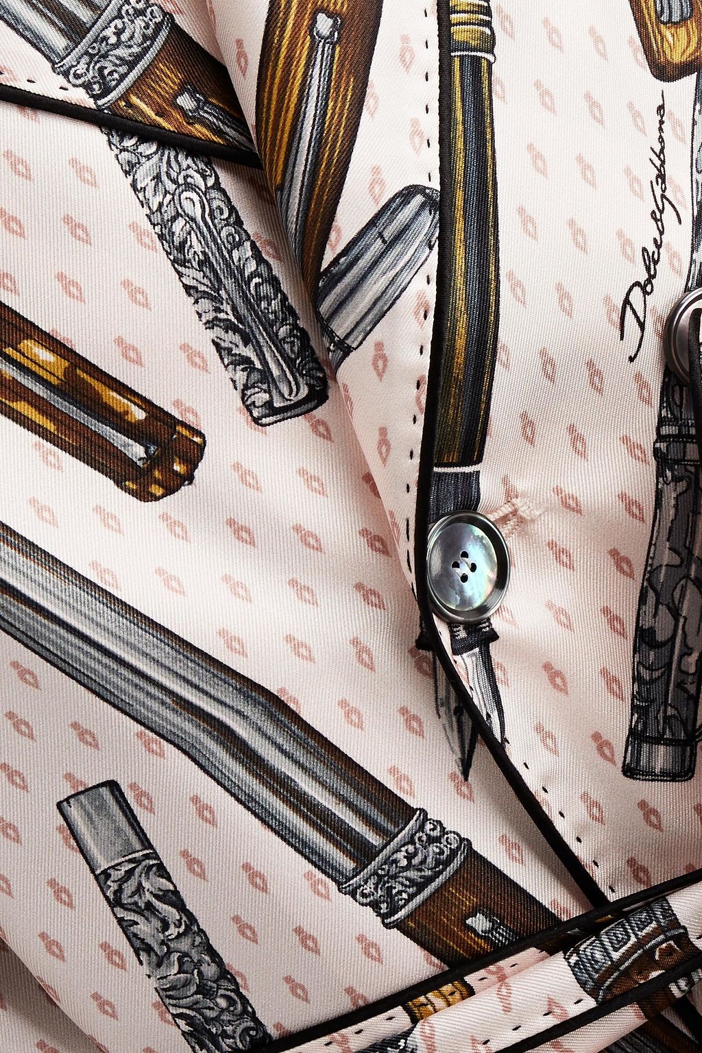 DOLCE & GABBANA Printed silk-twill pajama shirt