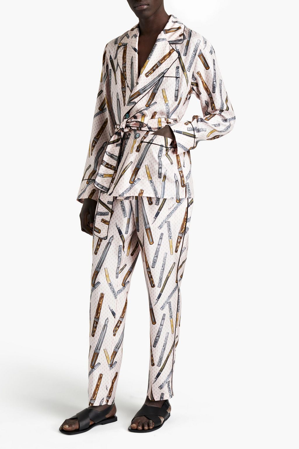 DOLCE & GABBANA Printed silk-twill pajama shirt