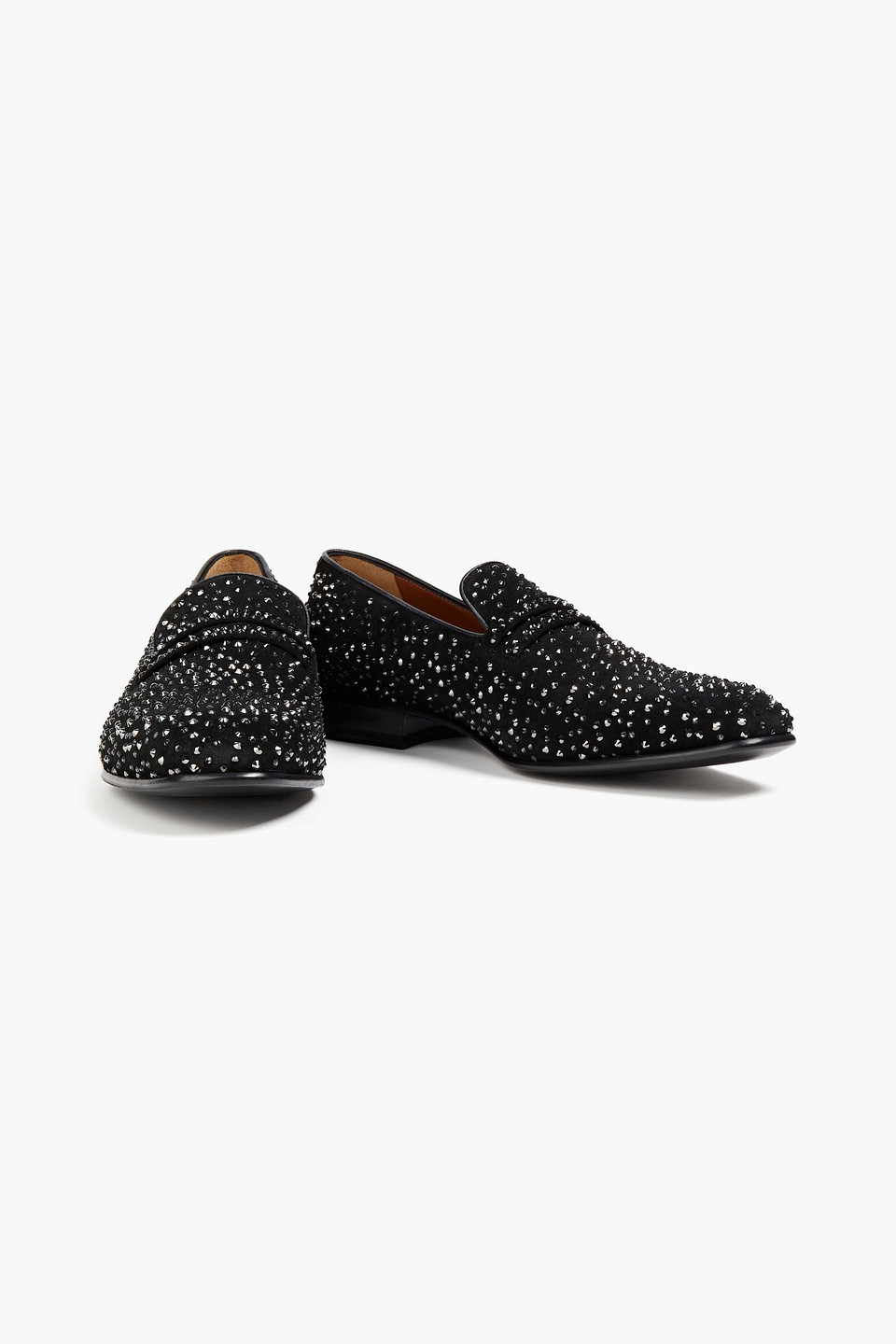 Malone Souliers Man Miles Crystal-embellished Suede Loafers