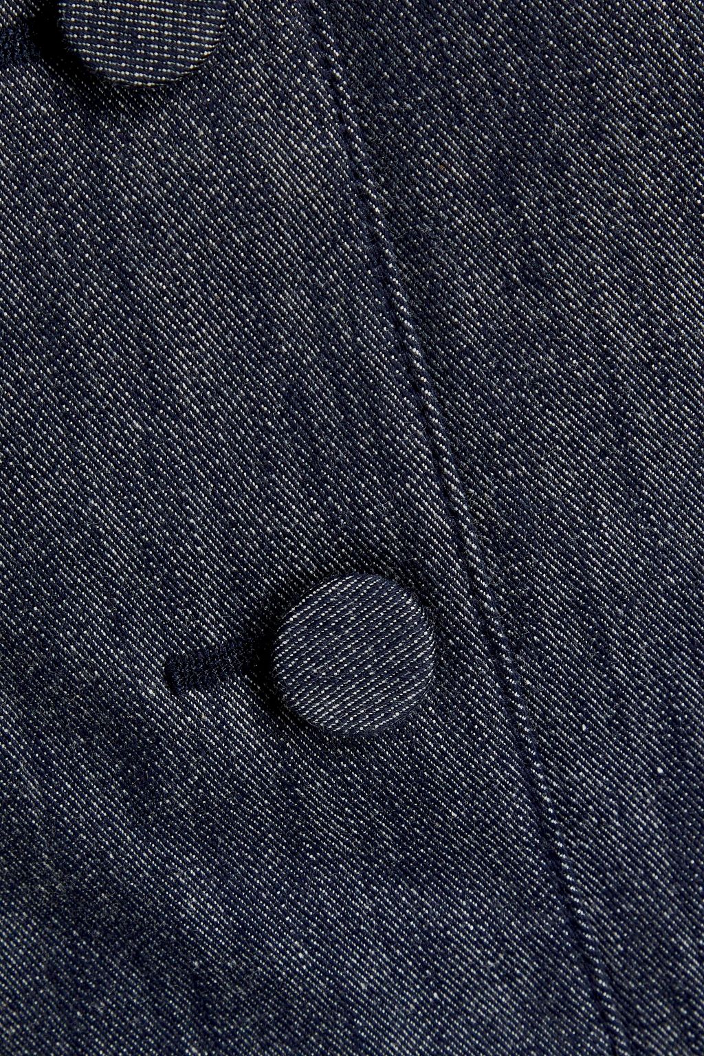 CAROLINA HERRERA Button-embellished denim midi dress