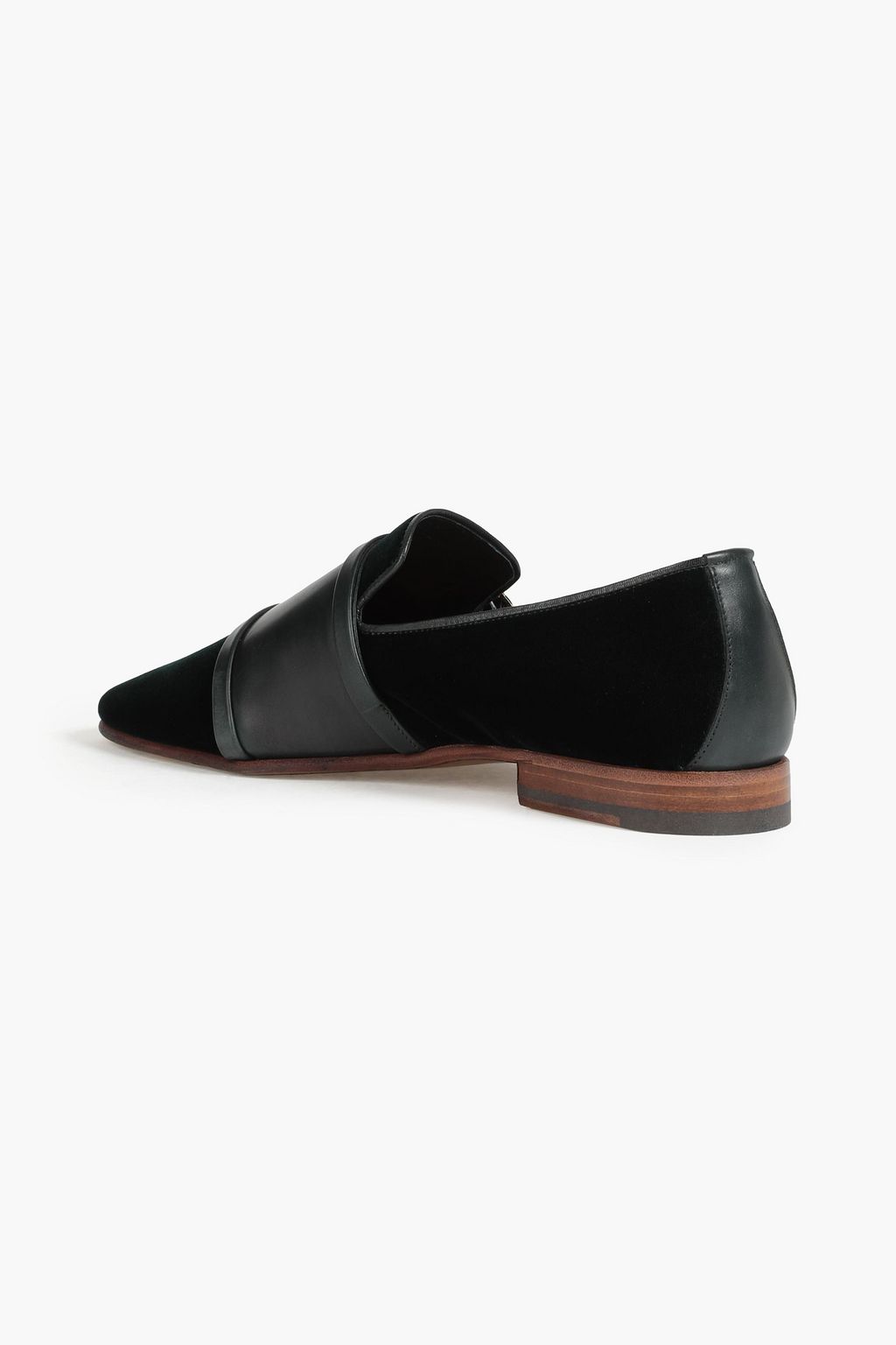 MALONE SOULIERS Julian buckled velvet and leather loafers