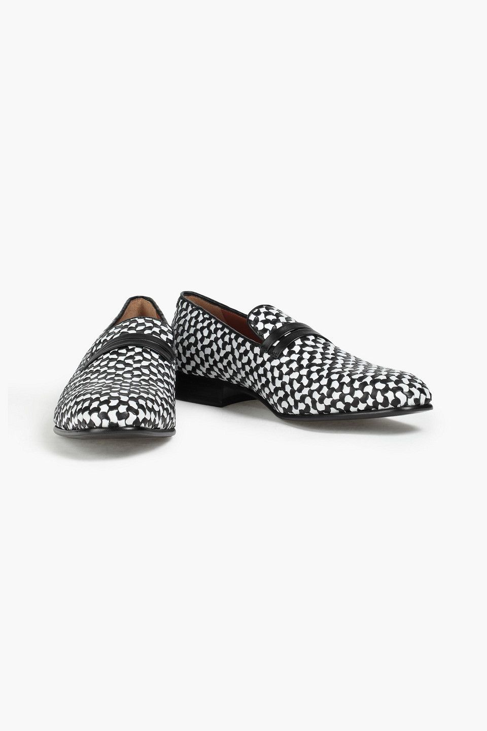 Malone Souliers Man Miles Woven Leather Loafers In Black