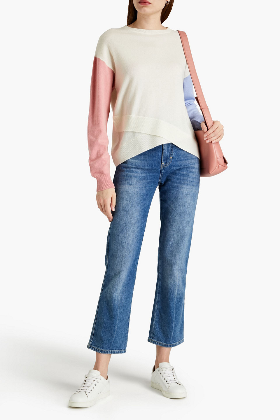 Chinti & Parker Layered Colour-block Wool And Cashmere-blend Jumper In Blue