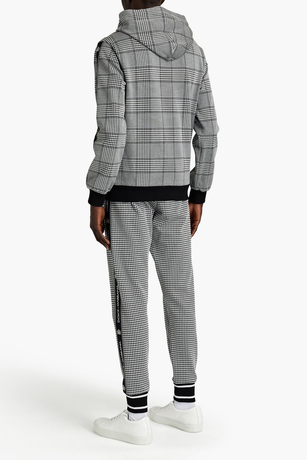 DOLCE&GABBANA Tapered houndstooth jacquard-knit pants