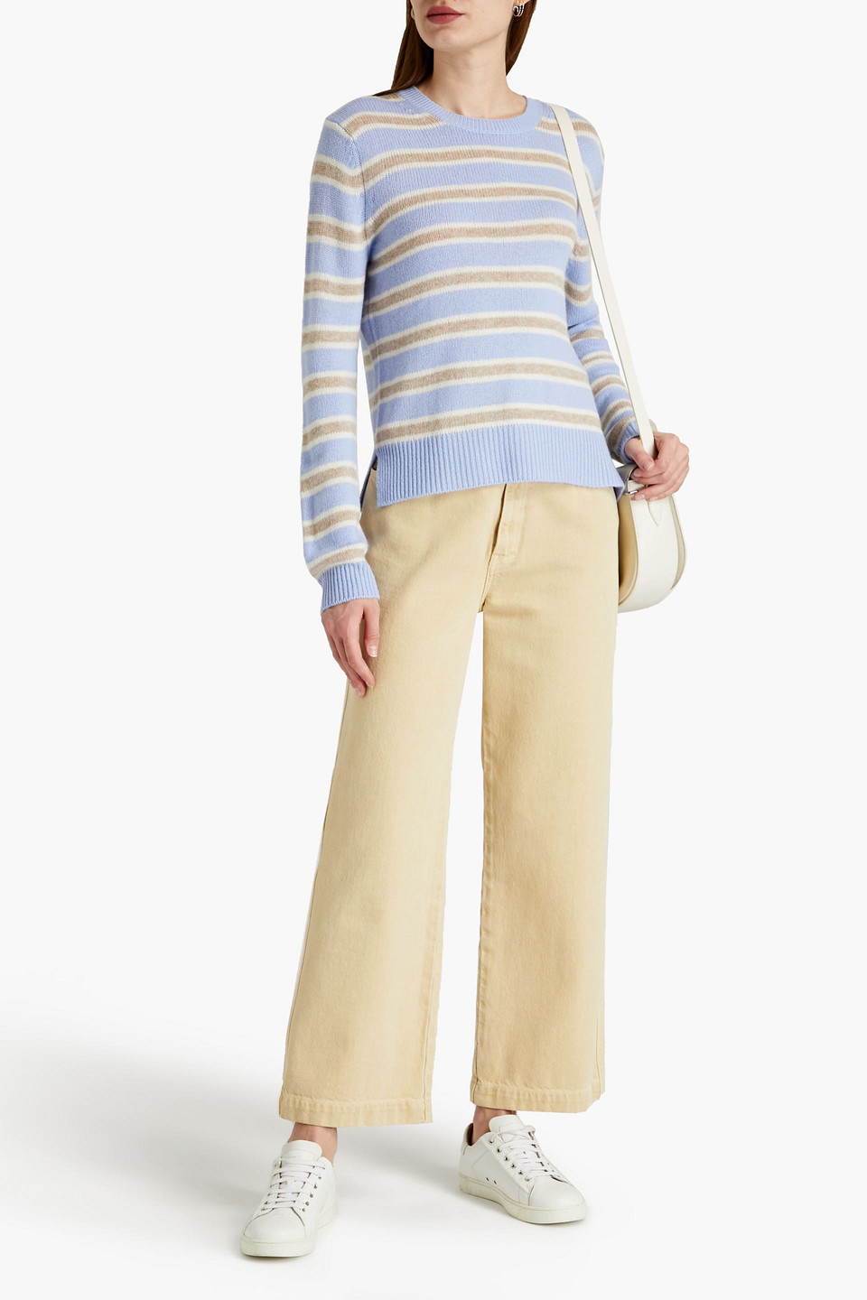 Chinti & Parker Striped Wool And Cashmere-blend Jumper In Blue