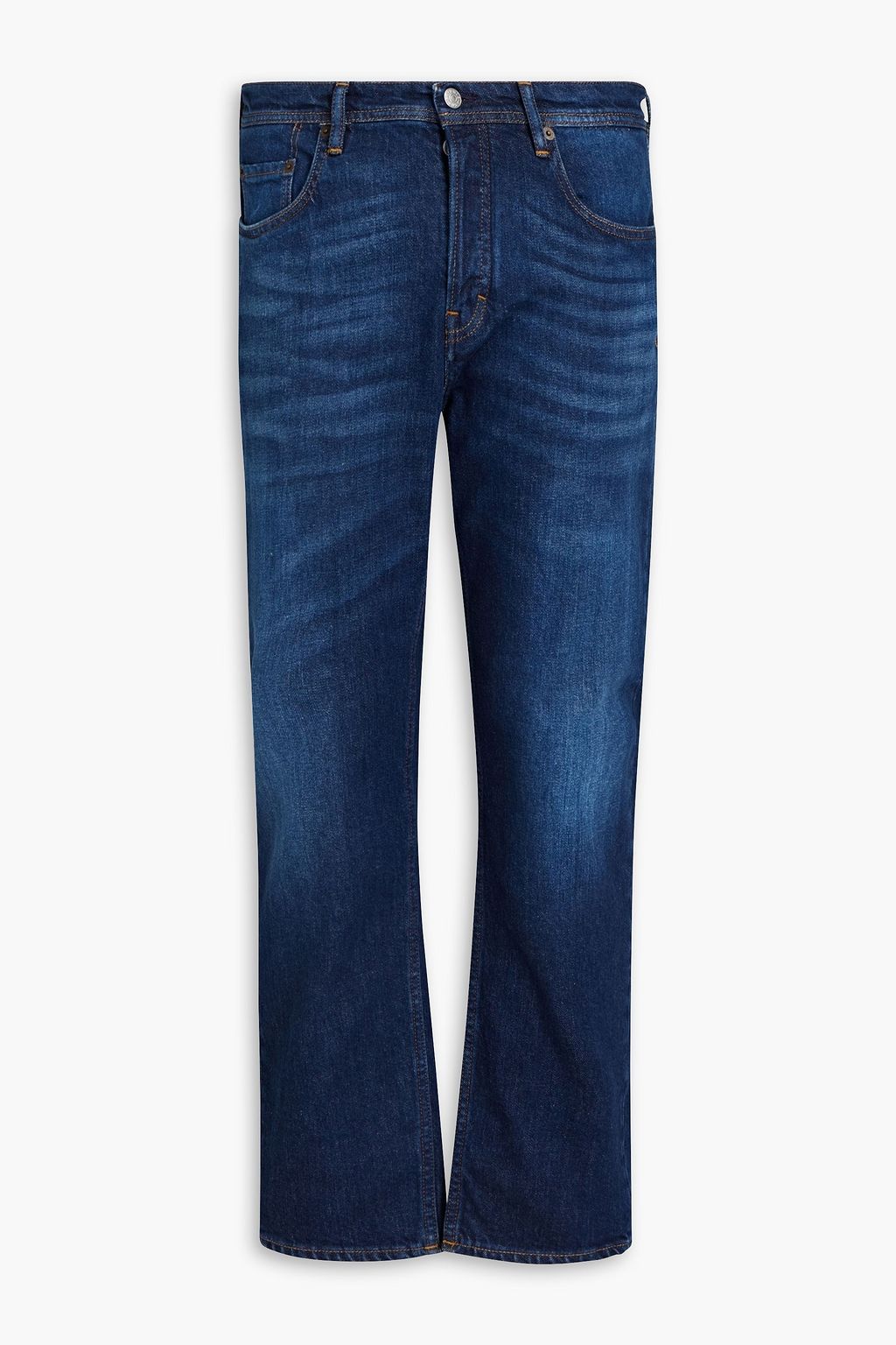 Dark denim Slim-fit faded denim jeans 