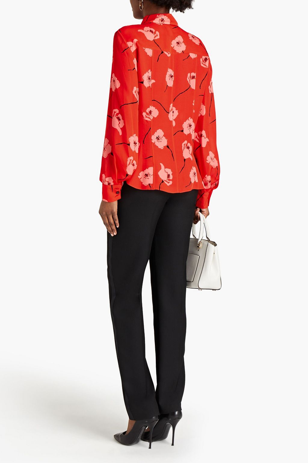 CAROLINA HERRERA Floral-print silk-crepe shirt