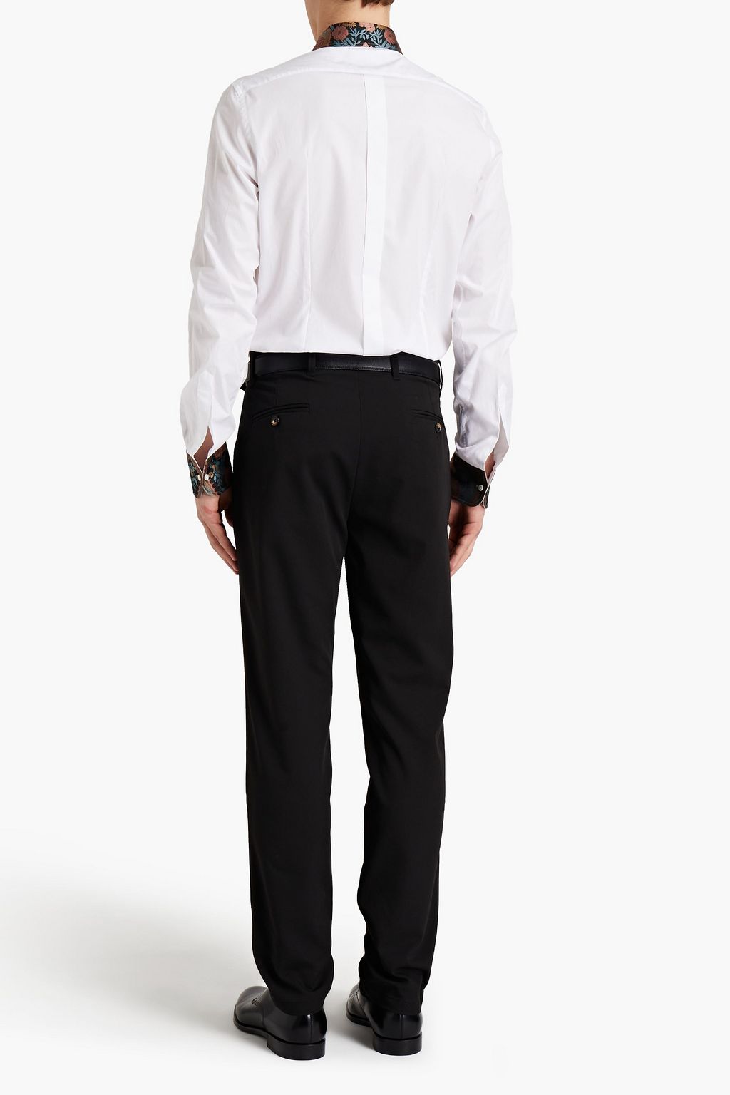 DOLCE&GABBANA Jacquard-paneled poplin shirt