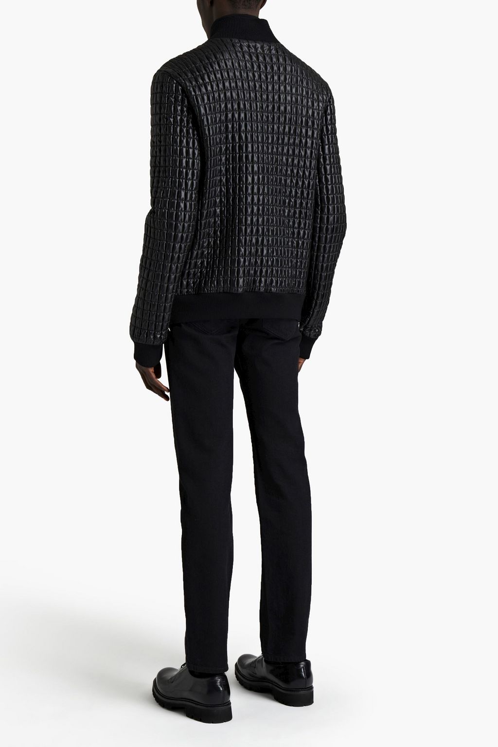 DOLCE & GABBANA Leather-trimmed quilted shell jacket