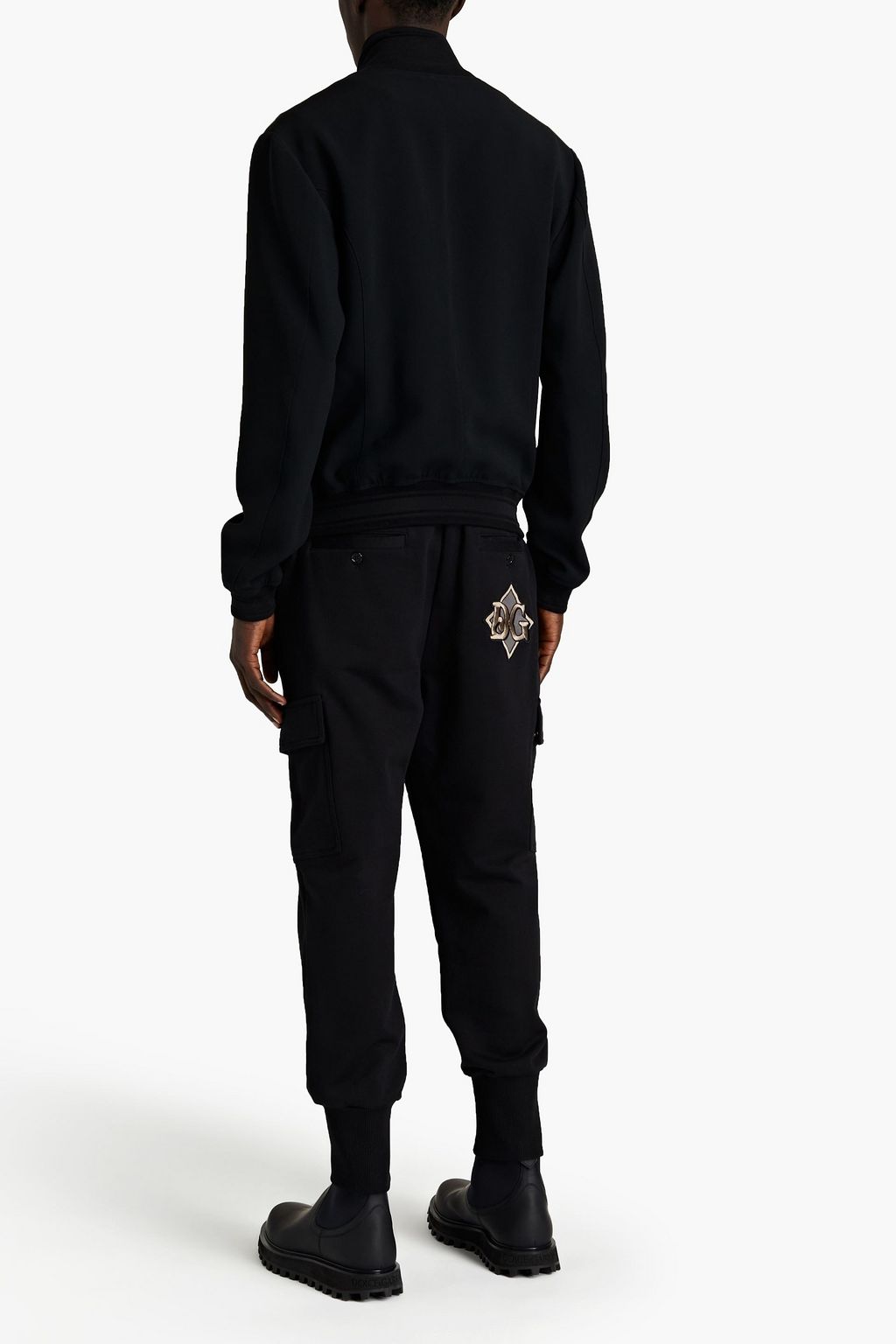 DOLCE & GABBANA Embroidered stretch-crepe bomber jacket