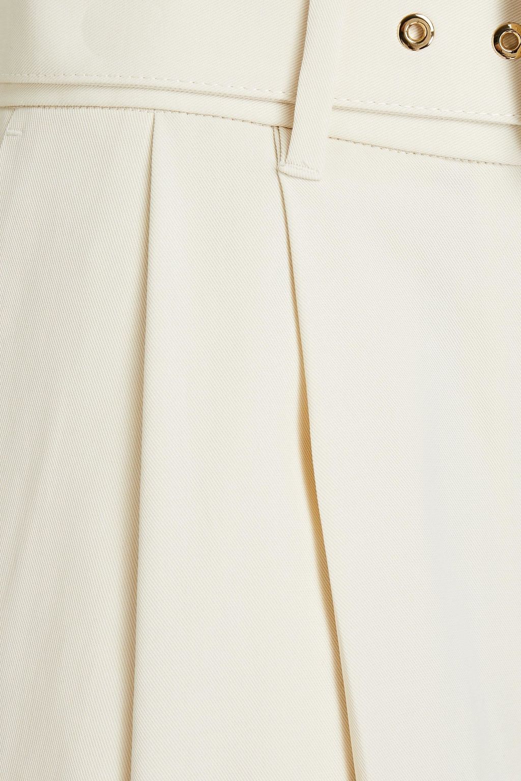 ZIMMERMANN Belted pleated wool-blend twill wide-leg pants