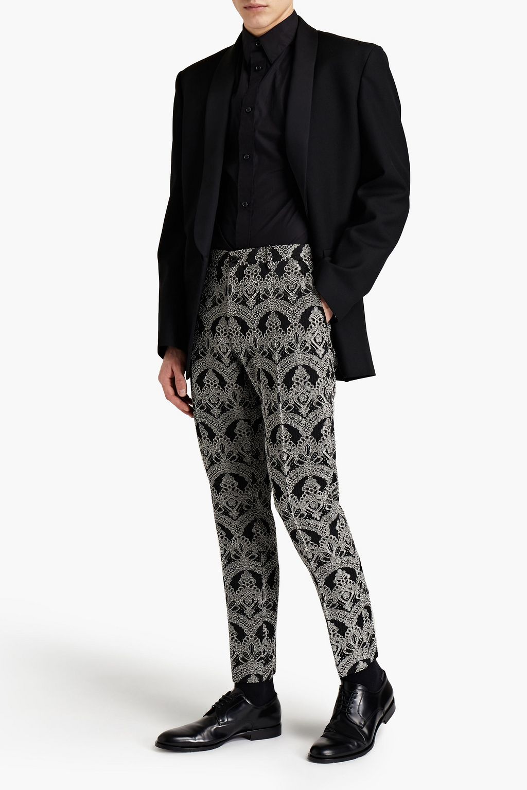 DOLCE&GABBANA Slim-fit jacquard pants