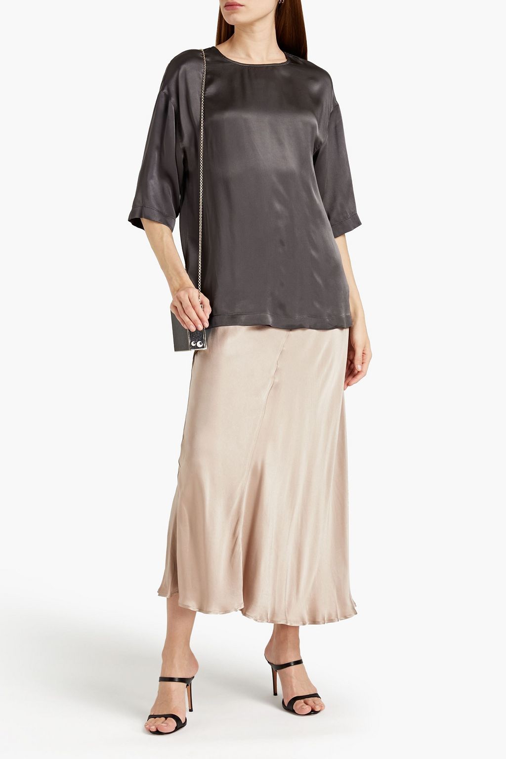 GHOST LONDON Caro satin-crepe maxi skirt