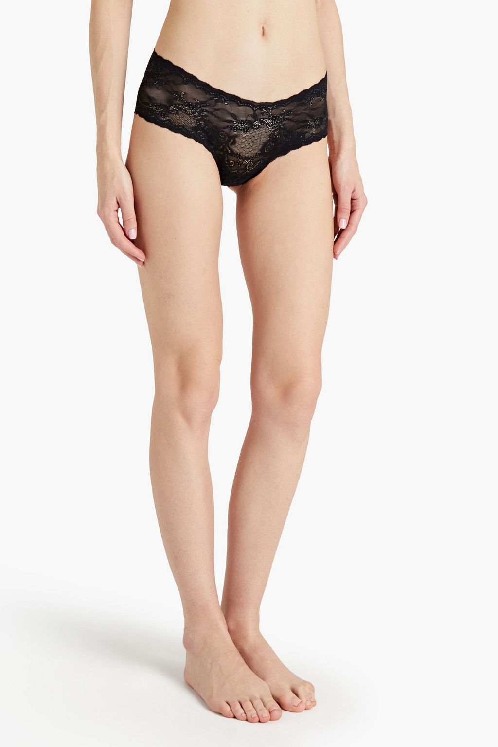 COSABELLA Set of two cotton-blend lace mid-rise briefs
