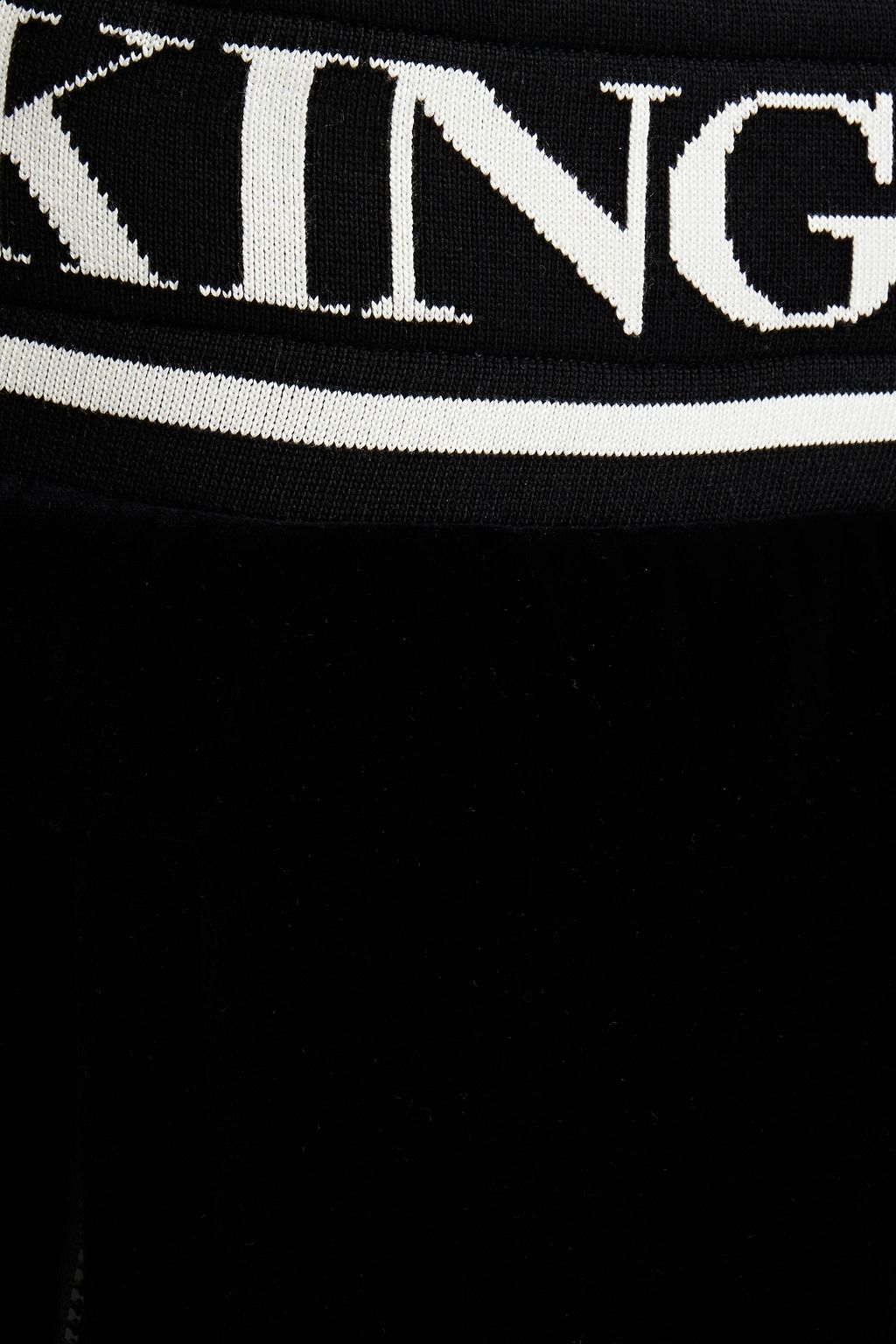 DOLCE & GABBANA Jacquard-trimmed stretch-cotton velvet sweatpants
